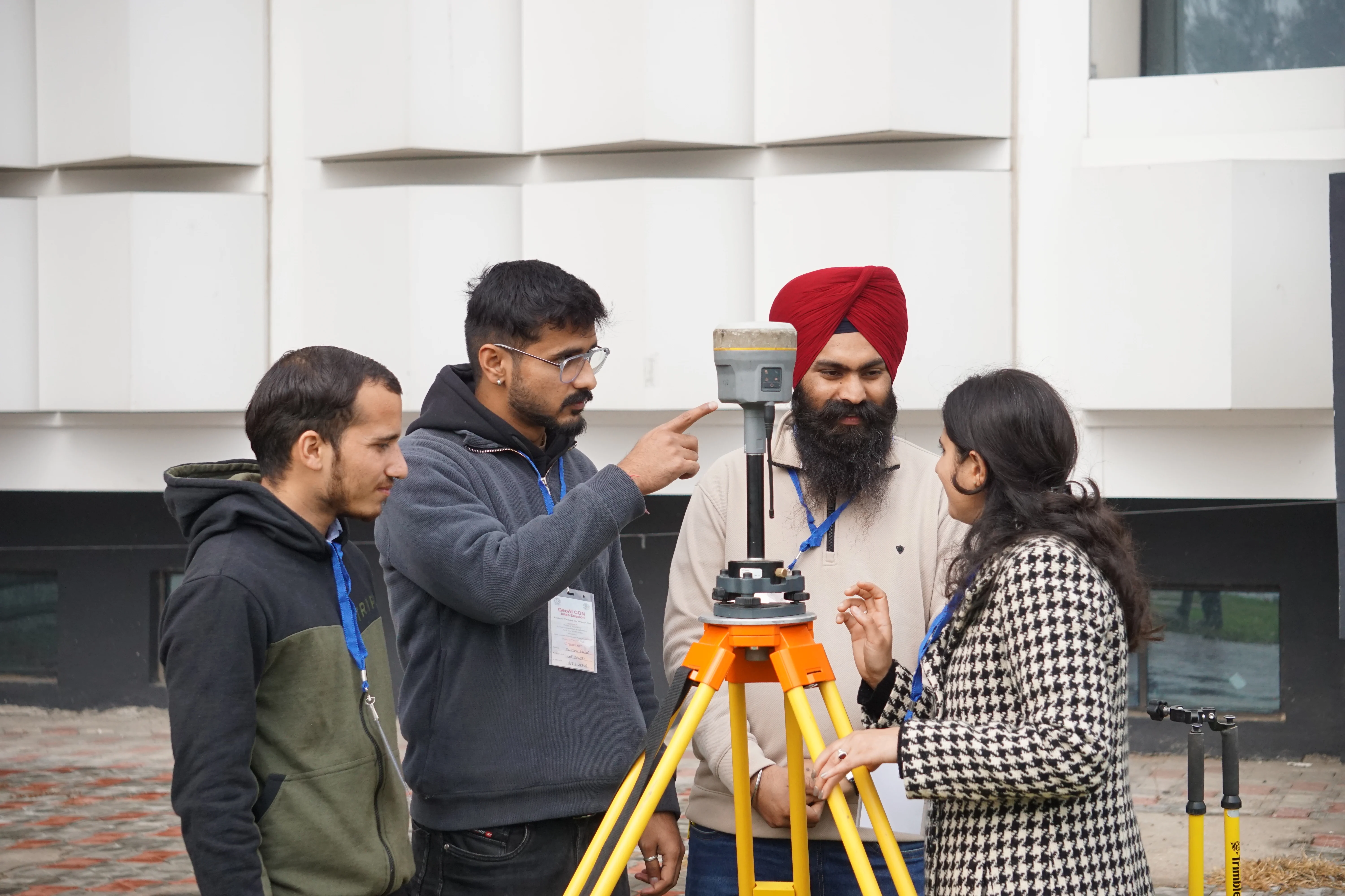 Participants working with DGPS receivers